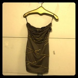 Strapless studded dress